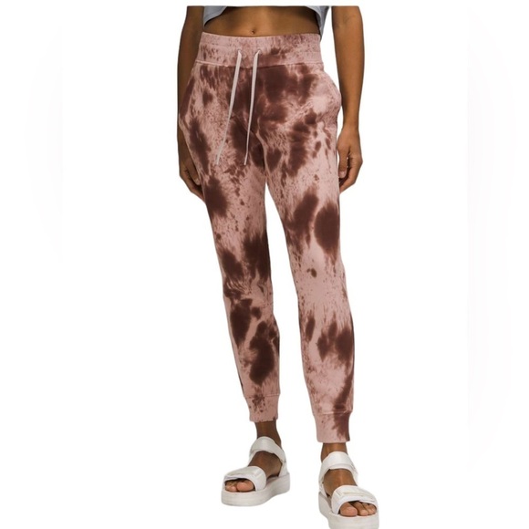 Lululemon Warm Down Jogger 28" in Marble Dye Silky French Press Pink Sz 6 - Picture 1 of 16